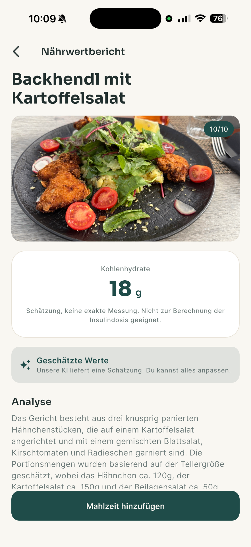 Nachvollziehbare KH‑Schätzung in Glucido
